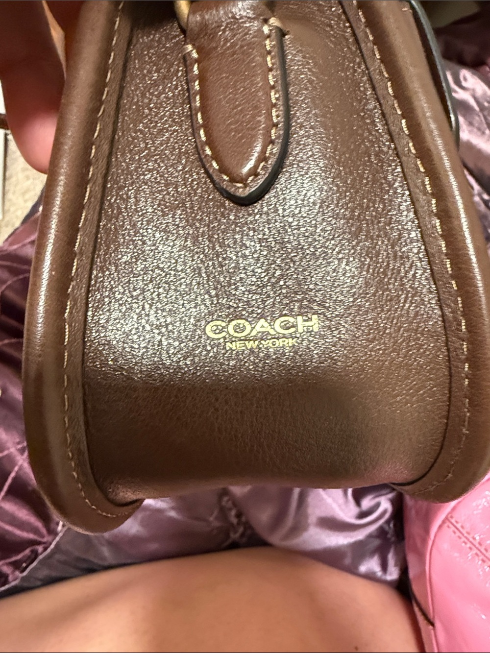 Coach Twin Lock Leather Shoulder Bag - Picture 5 of 5